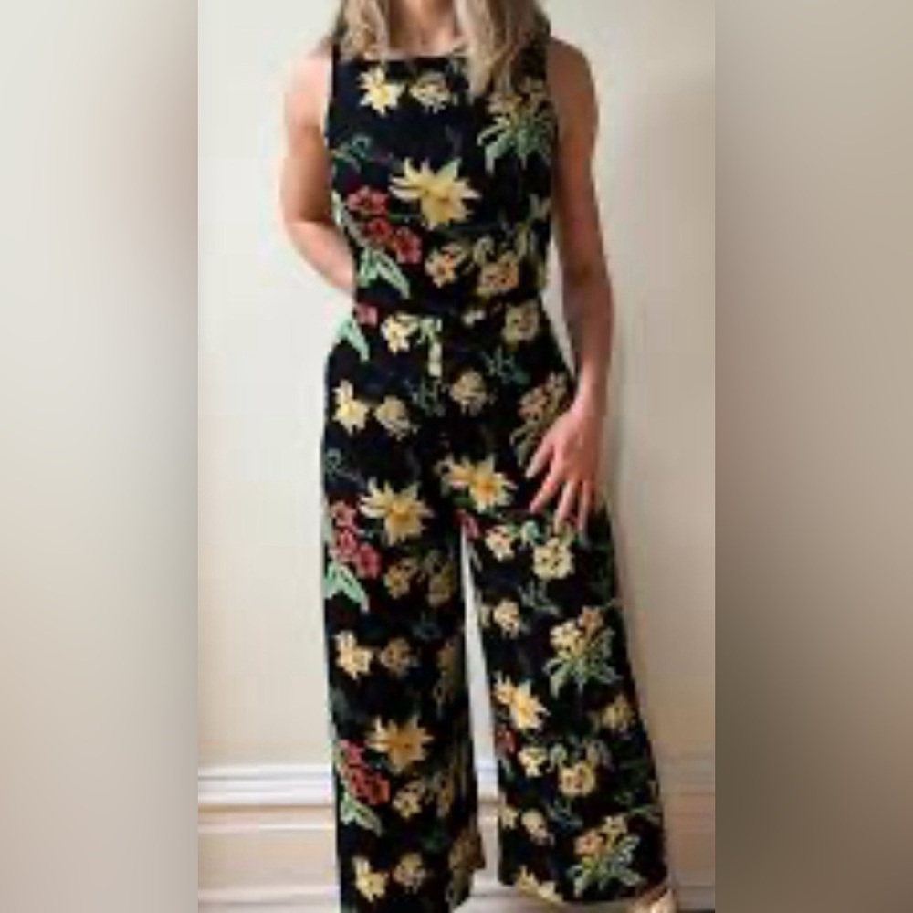 Floral Black Jumpsuit